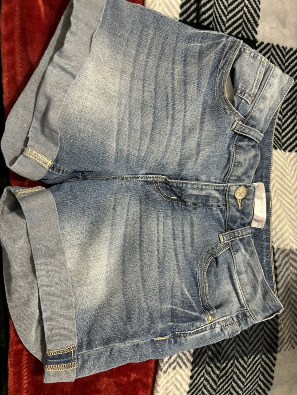 No Boundaries Light Blue Rolled-Hem Denim Shorts